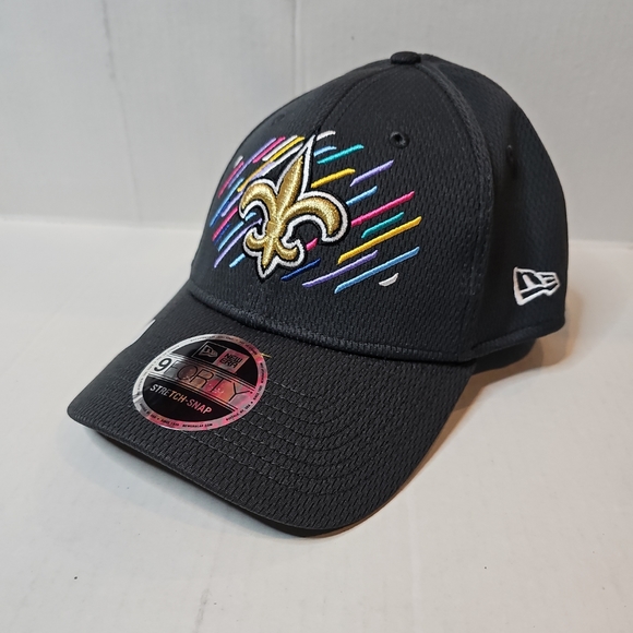 New Orleans Saints 2021 New Era 9FORTY Crucial Catch Stretch Snap Hat Cap NFL - Picture 1 of 7